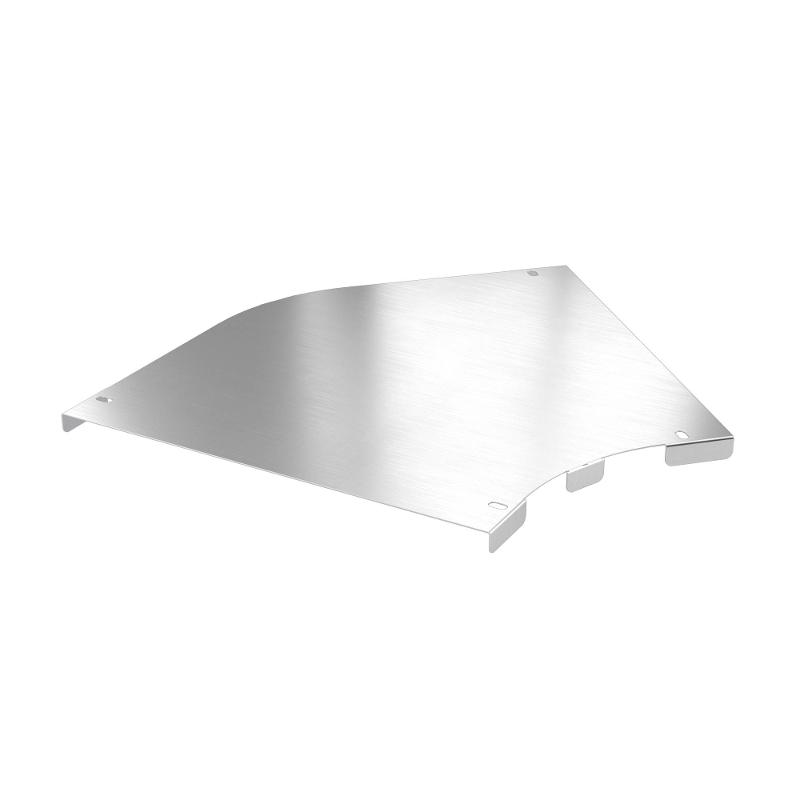 Крышка на угол горизонтальный 45 градусов 200, 1,5 мм, алюминий, в комплекте с крепежными элементами необходимыми для монтажа