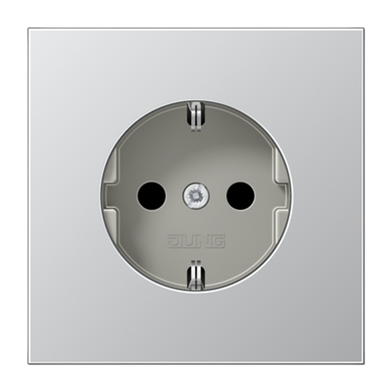 Штепсельная розетка SCHUKO 16А / 250В, пружинные зажимы; металл; алюминий; Aluminium