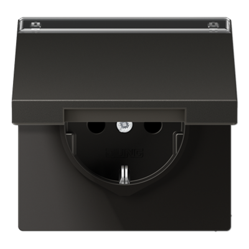 Штепсельная розетка SCHUKO 16A 250V~ с полем для надписи и откидной крышкой; антрацит