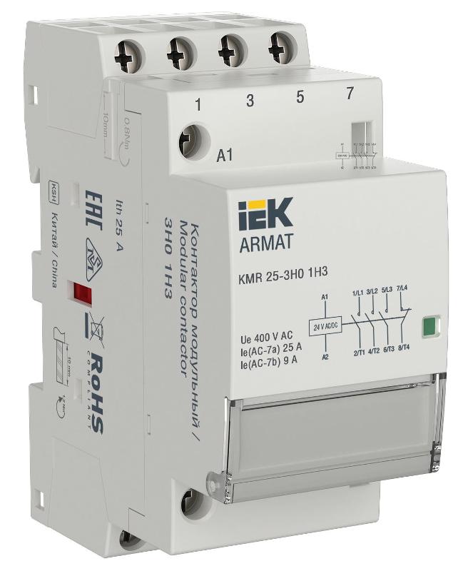 ARMAT Контактор модульный KMR 25А 24В AC/DC 3НО 1НЗ