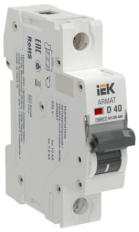 ARMAT Автоматический выключатель без теплового расцепителя M10N-MA 1P D 40А