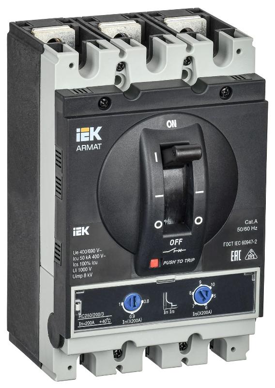 ARMAT Авт. выкл. лит. корпус 3P G 50кА 200А ТМ рег.