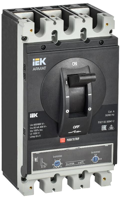 ARMAT Авт. выкл. лит. корпус 3P H 50кА 315А ТМ рег.
