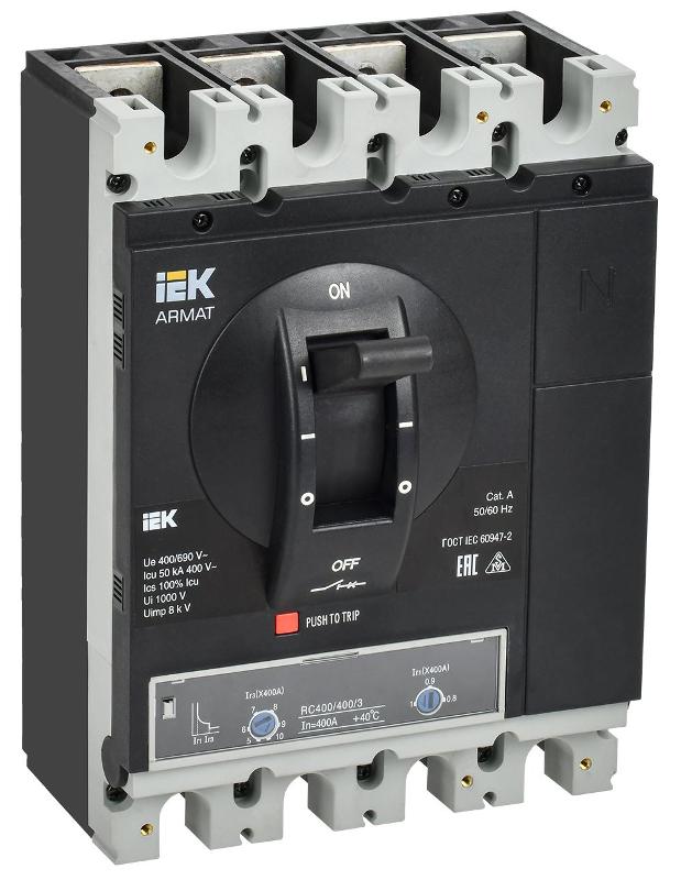 ARMAT Авт. выкл. лит. корпус 4P H 50кА 400А ТМ рег.