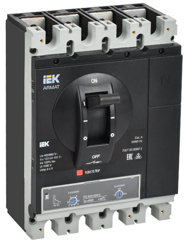 ARMAT Авт. выкл. лит. корпус 4P H 150кА 400А ТМ рег.