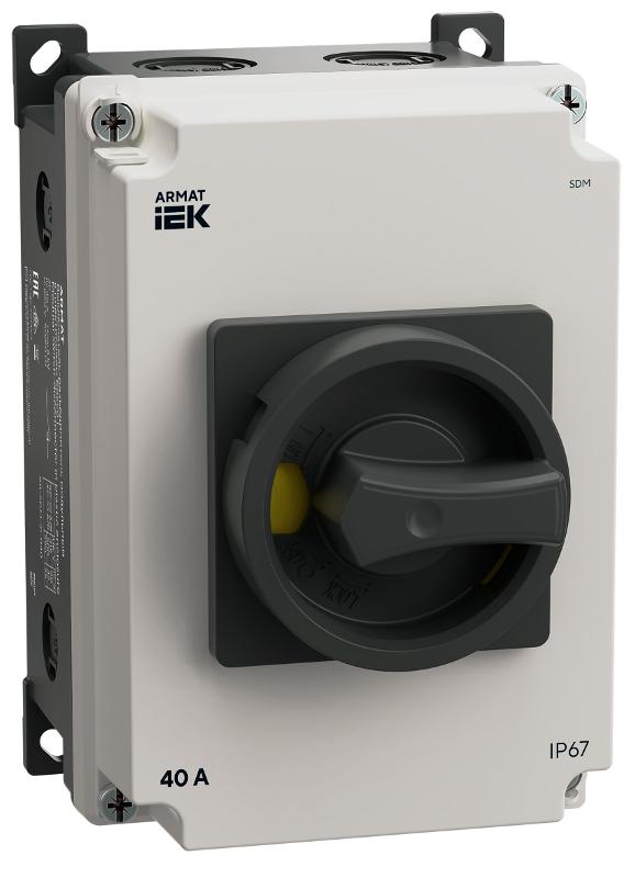 ARMAT Выключатель-разъединитель SDM 3P 40А в пластиковом боксе IP67 IEK AR-SDM-21-040