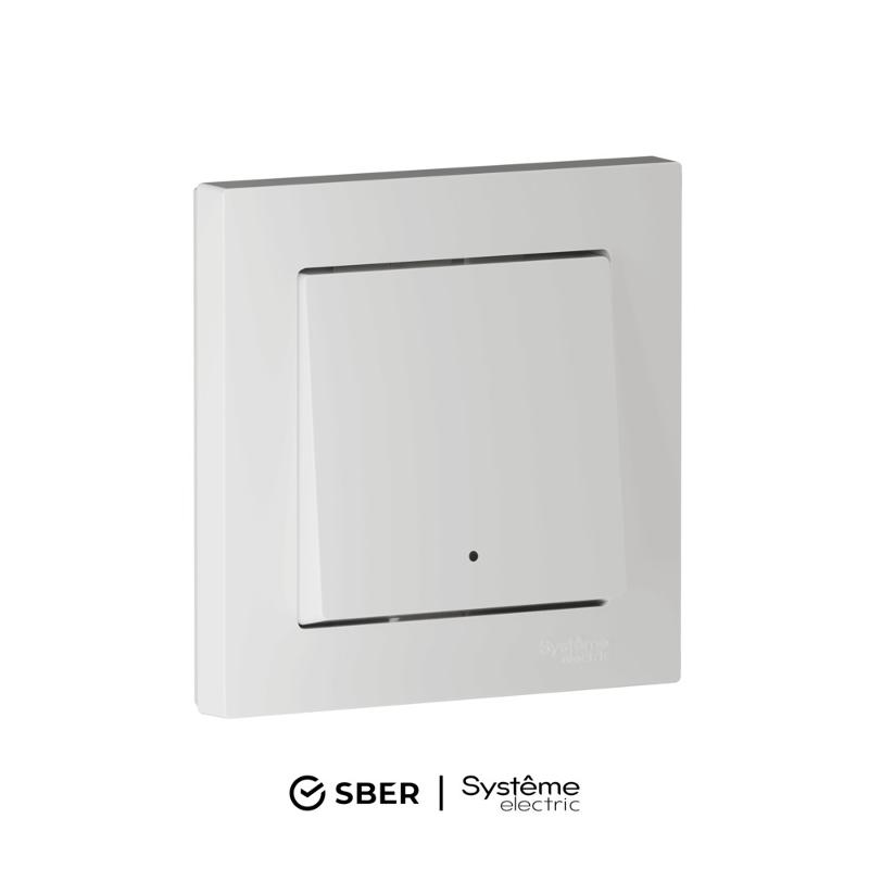 AtlasDesign SMART Белый Выключатель 1-клавишный с подсветкой, Zigbee, сх.1, L+N, 10А, механизм
