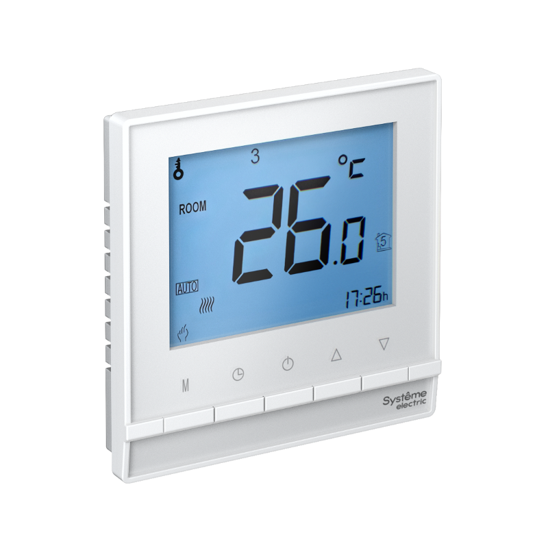 AtlasDesign Белый Термостат электрон.теплого пола с датч.,от+5до+35°C,16A,в сб.