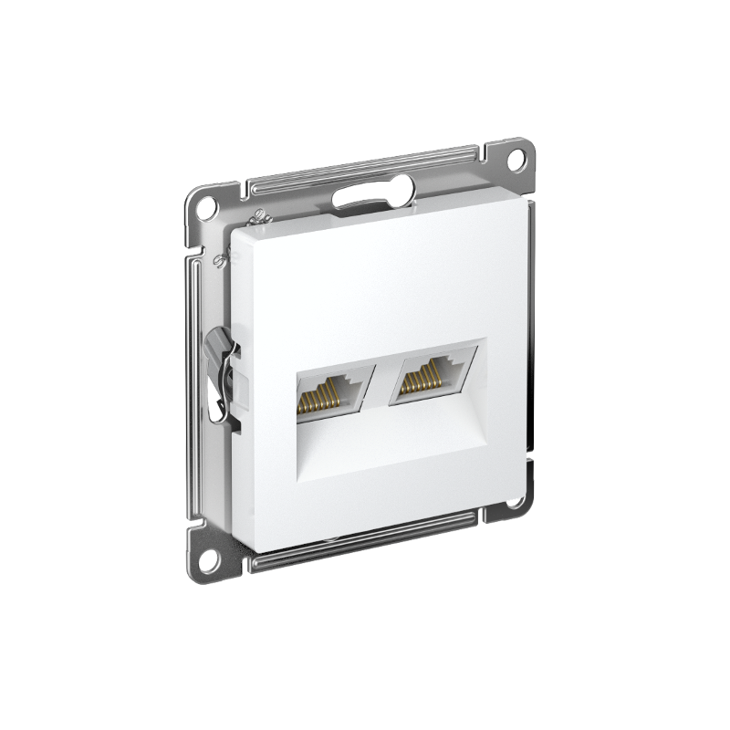 AtlasDesign Белый Розетка 2-ая компьютерная RJ45+RJ45 кат.6А