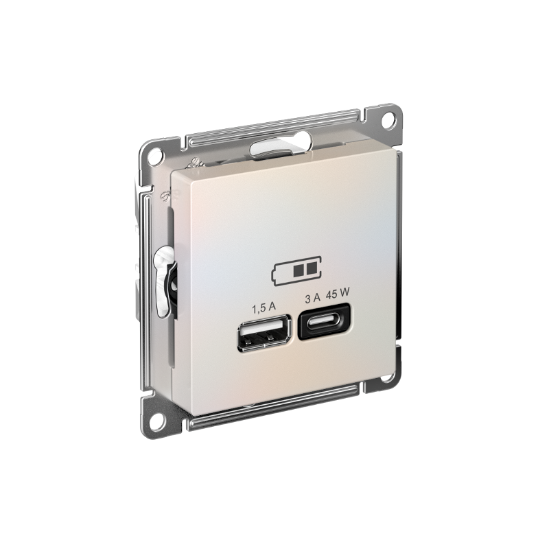 AtlasDesign Жемчуг USB Розетка A + тип-C 45W высокоскоростной заряд QC PD