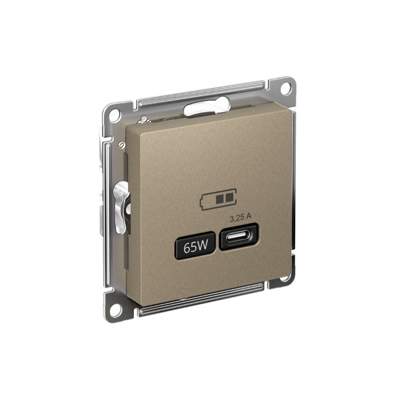 AtlasDesign Шампань USB Розетка тип-C 65W высокоскоростной заряд QC PD