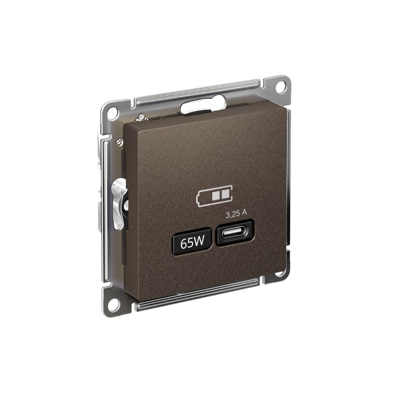 AtlasDesign Мокко USB Розетка тип-C 65W высокоскоростной заряд QC PD