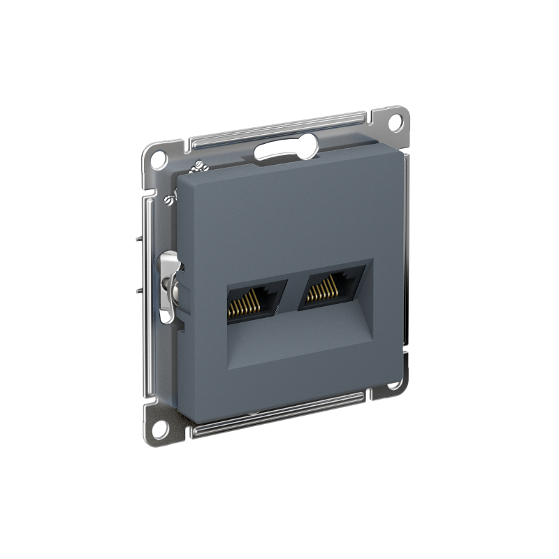 AtlasDesign Грифель Розетка 2-ая компьютерная RJ45+RJ45, кат.5E, механизм