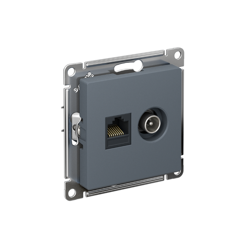 AtlasDesign Грифель Розетка 2-ая комп+TV, RJ45+TV, кат.5E, механизм