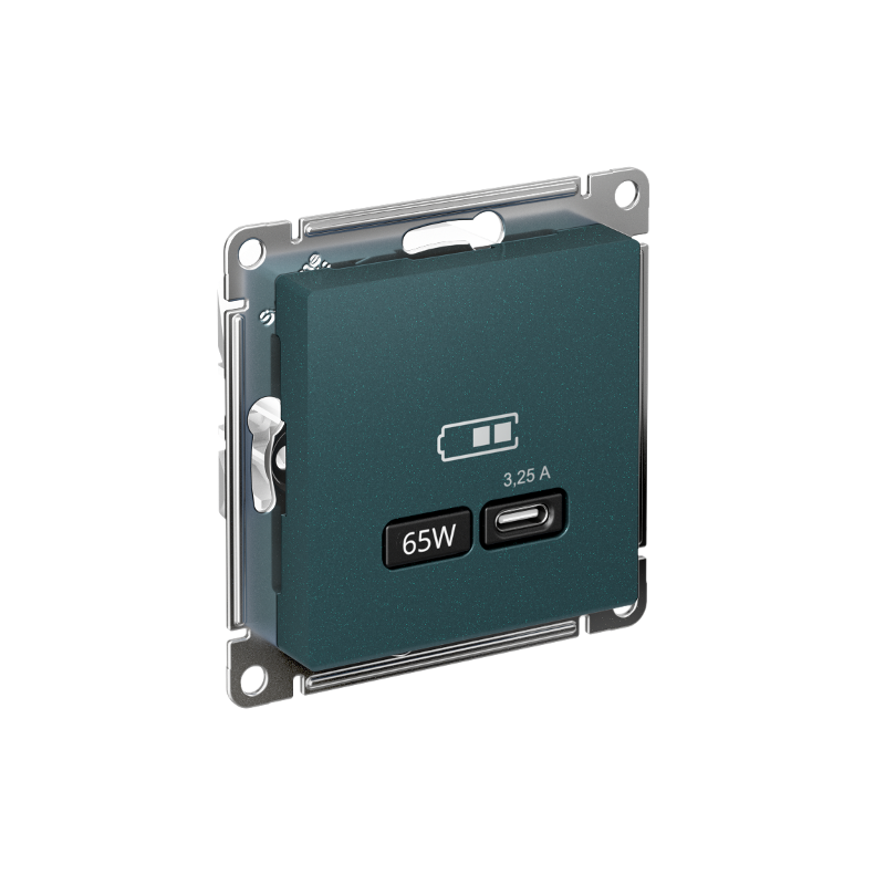 AtlasDesign Изумруд USB Розетка тип-C 65W высокоскоростной заряд QC PD