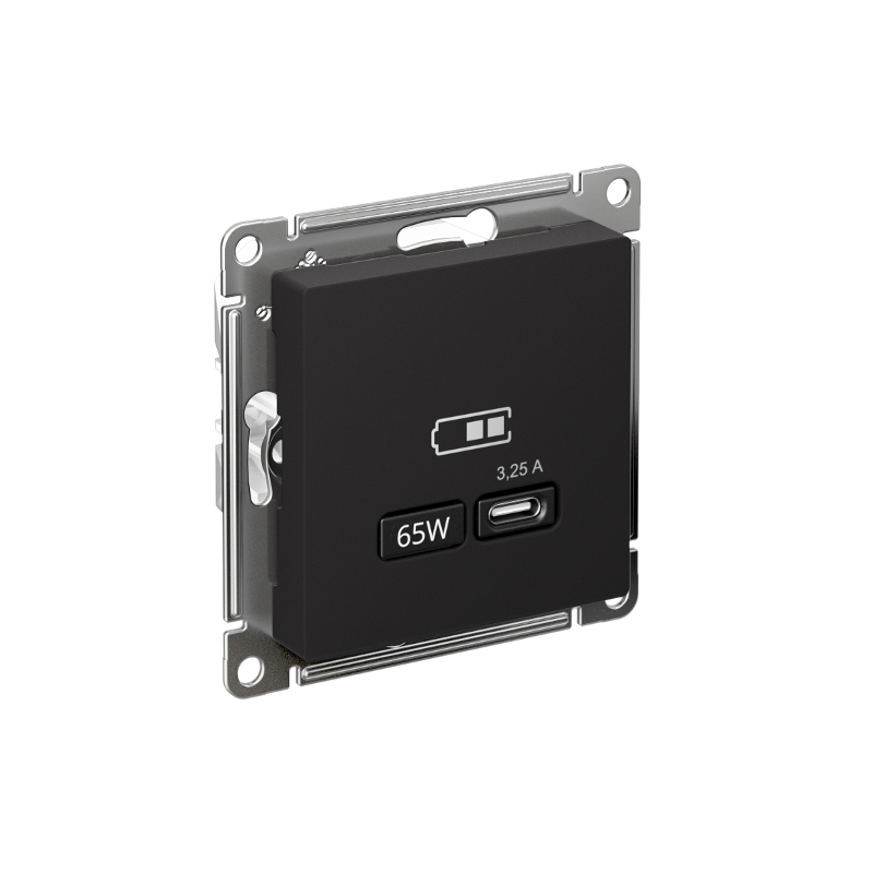 AtlasDesign Карбон USB Розетка тип-C 65W высокоскоростной заряд QC PD