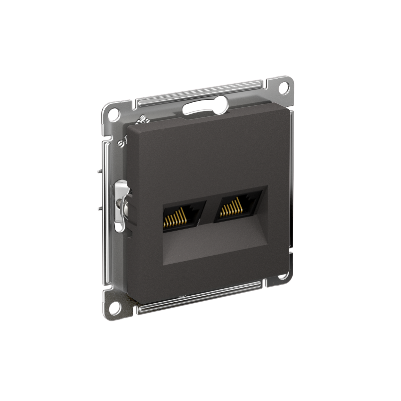 AtlasDesign Базальт Розетка 2-ая компьютерная RJ45+RJ45, кат.5Е, механизм