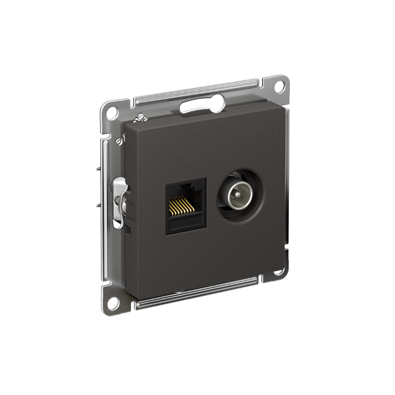 AtlasDesign Базальт Розетка 2-ая TV + компьютерная RJ45, кат. 5Е