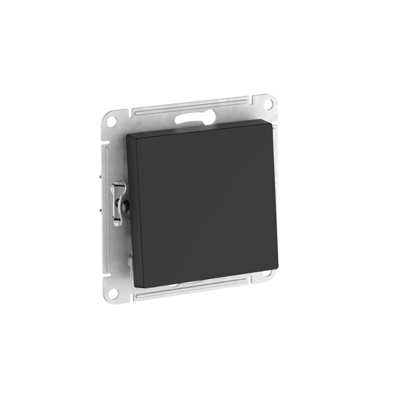 AtlasDesign Aqua Карбон Переключатель 1-клавишный IP44, сх.6, 10АХ,механизм, быстрозажимные клеммы