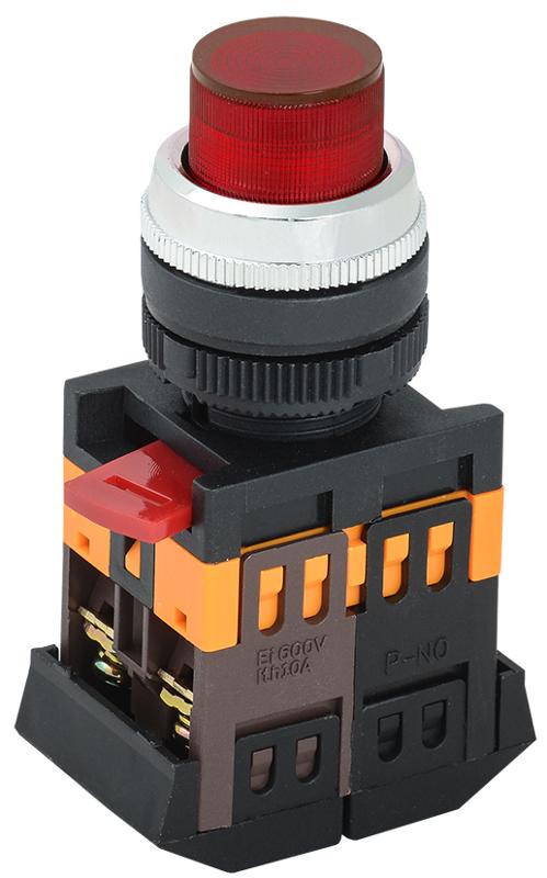 Кнопка ABLFP-22 красный d22мм неон/240В 1з+1р