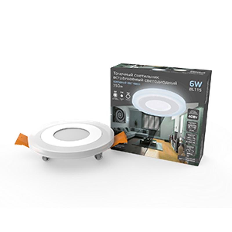 Светильник светодиодный встраиваемый Backlight BL115 Кругл. Акрил, 3+3W, LED 4000K, диам. 105,