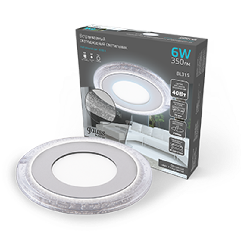 Светильник светодиодный Bubbles BL315 Кругл. 3+3W LED 4000K 350лм103х31ммO80 1/40