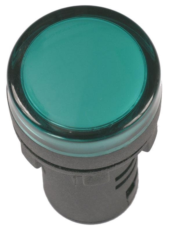 Лампа AD16DS(LED)матрица d16мм зеленый 12В AC/DC