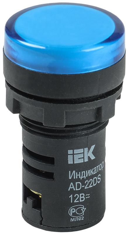 Лампа AD22DS(LED)матрица d22мм синий 12В AC/DC