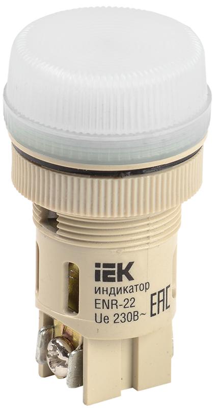 Лампа ENR-22 сигнальная d22мм белый неон/240В цилиндр