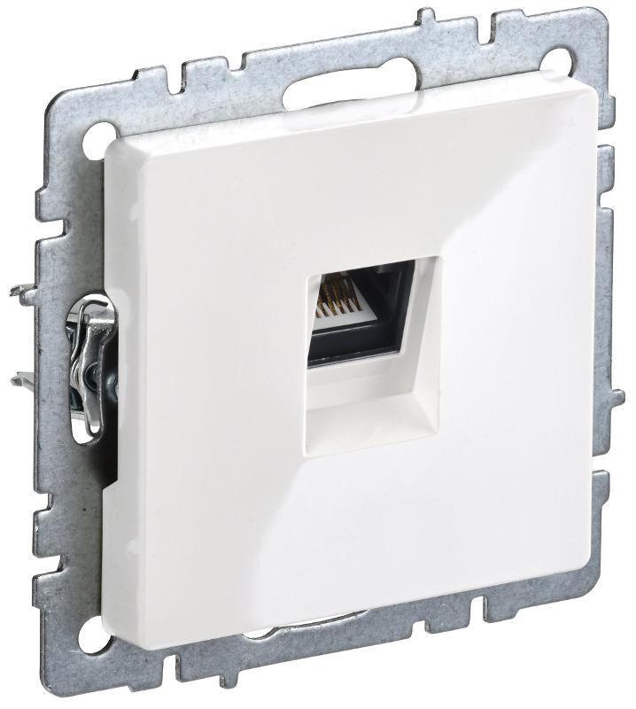 BRITE Розетка компьютерная RJ45 кат.5E РК10-БрБ белый без шторок