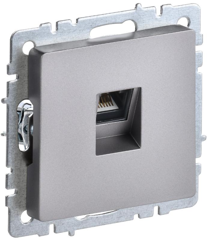 BRITE Розетка компьютерная RJ45 кат.5E РК10-БрС сталь