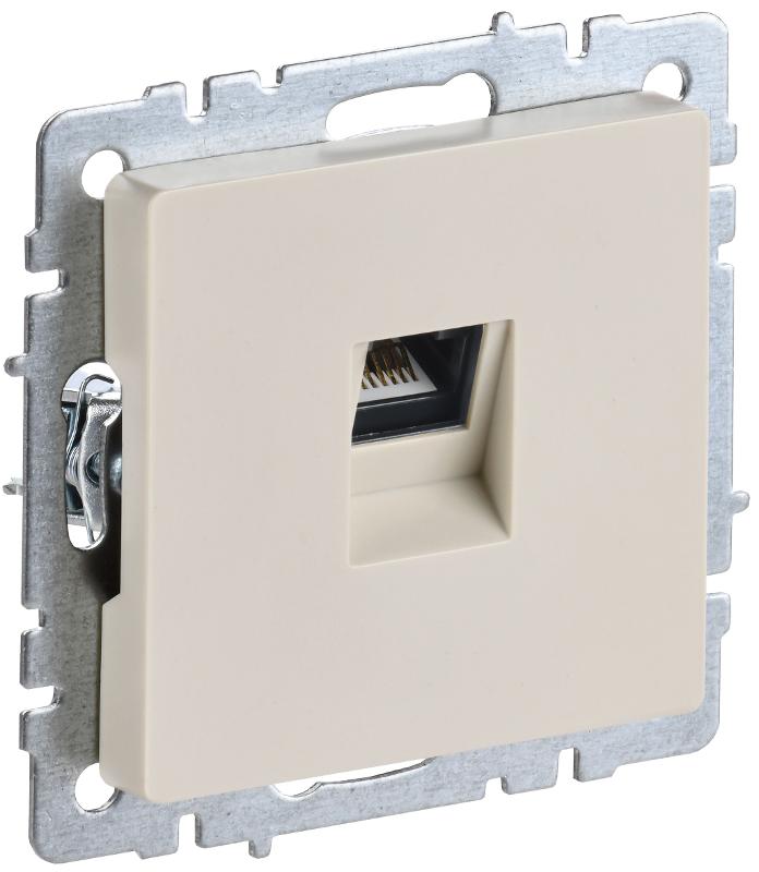 BRITE Розетка RJ45 компьютерная кат.6 РК11-БрКр бежевый