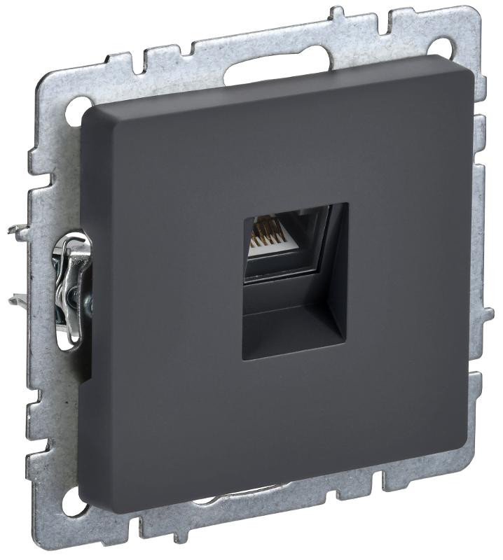 BRITE Розетка компьютерная RJ45 кат.6 РК11-БрГ графит
