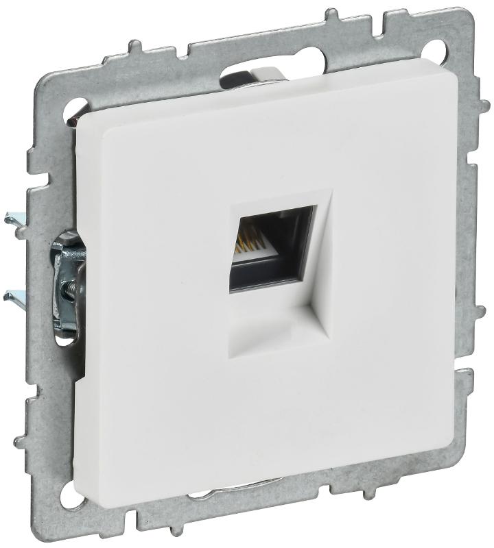 BRITE Розетка компьютерная RJ45 кат.6 РК11-БрАБ арктический белый