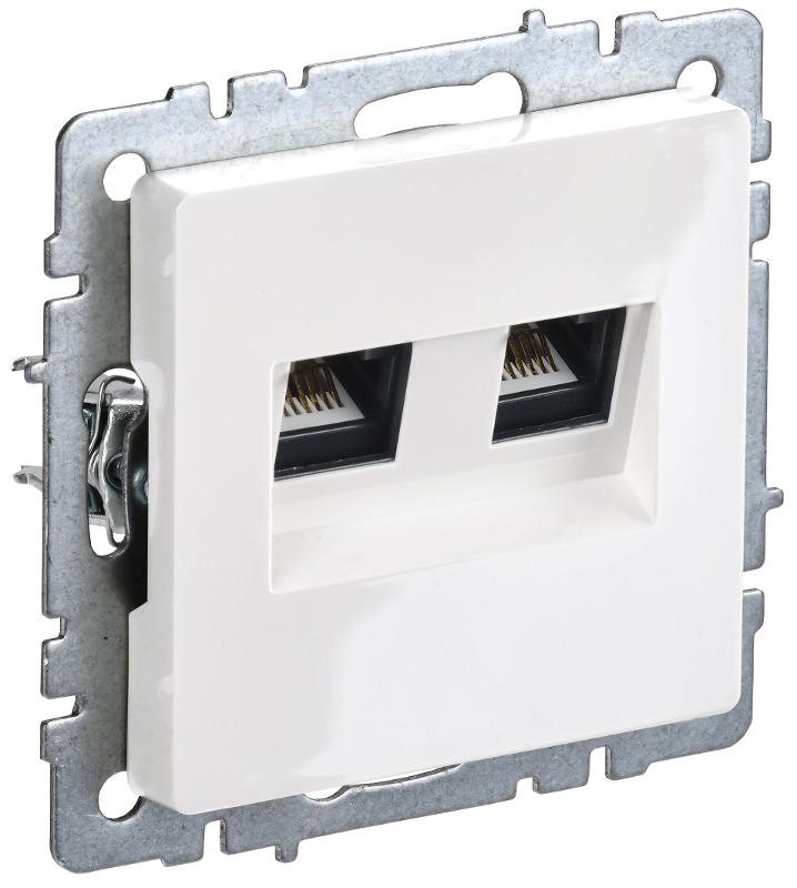 BRITE Розетка компьютерная 2-ая RJ45 кат.6 РК11-2-БрБ белый