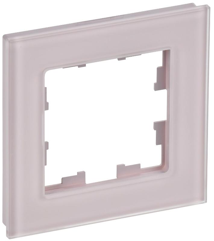 BRITE Рамка 1-ая РУ-1-2-Бр стекло розовый матовый