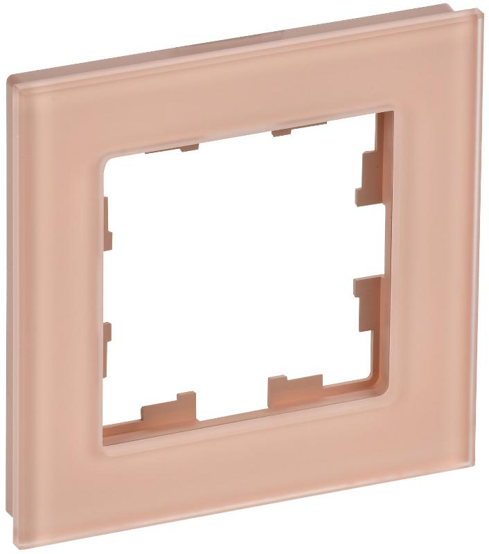 BRITE Рамка 1-ая РУ-1-2-БрП стекло персиковый матовый