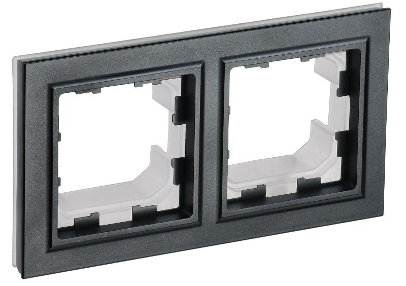 BRITE Рамка 2-ая IP44 РУ-2-БрЧ-44 черный