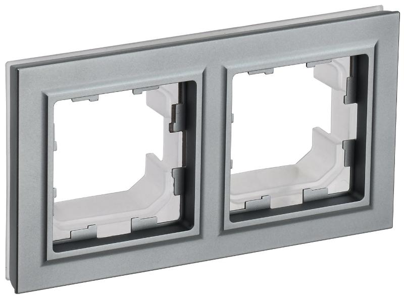 BRITE Рамка 2-ая IP44 РУ-2-БрС-44 сталь