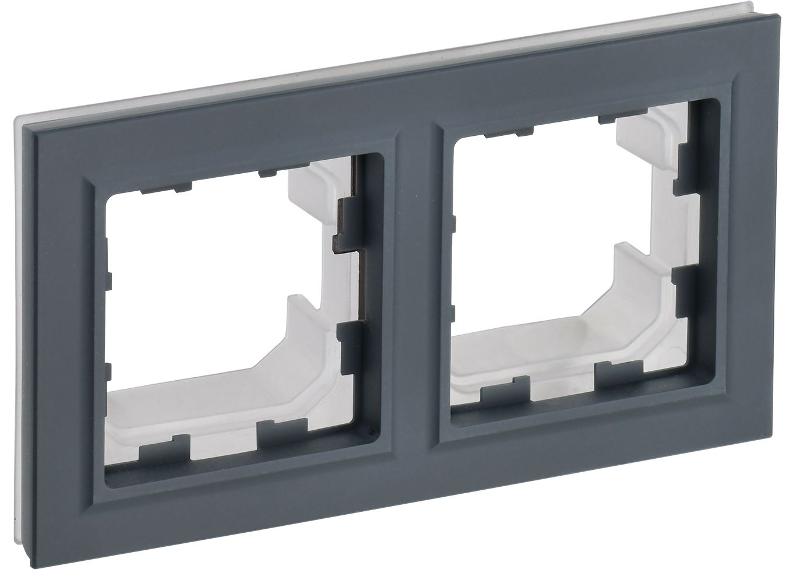 BRITE Рамка 2-ая IP44 РУ-2-БрГ-44 графит