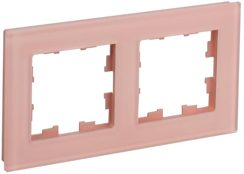 BRITE Рамка 2-ая РУ-2-2-БрП стекло персиковый матовый