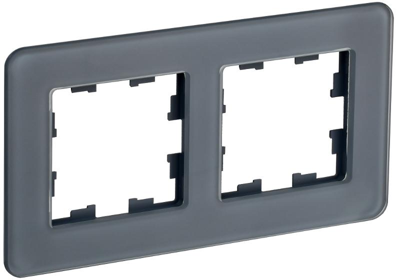 BRITE Рамка 2-ая РУ-2-2-Бр стекло графит RE