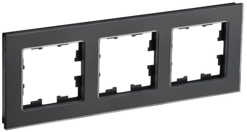 BRITE Рамка 3-ая РУ-3-2-Бр стекло черный матовый
