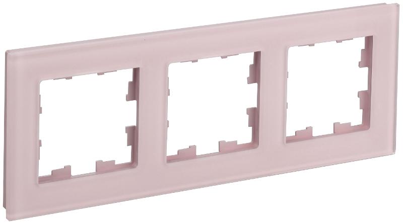 BRITE Рамка 3-ая РУ-3-2-Бр стекло розовый матовый