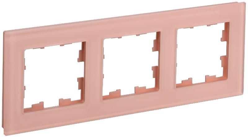 BRITE Рамка 3-ая РУ-3-2-БрП стекло персиковый матовый