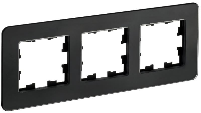 BRITE Рамка 3-ая РУ-3-2-Бр стекло черный RE