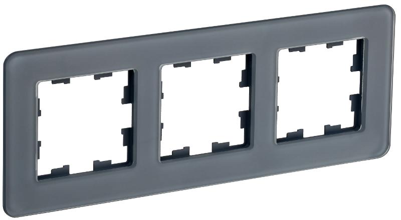 BRITE Рамка 3-ая РУ-3-2-Бр стекло графит RE