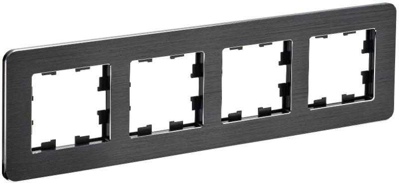 BRITE Рамка 4-ая РУ-4-1-Бр металл черный RE AL
