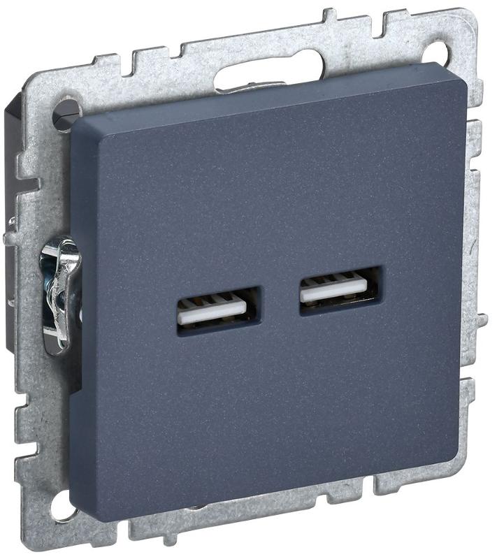 BRITE Розетка USB A+A 3,1А РЮ10-1-БрМ маренго