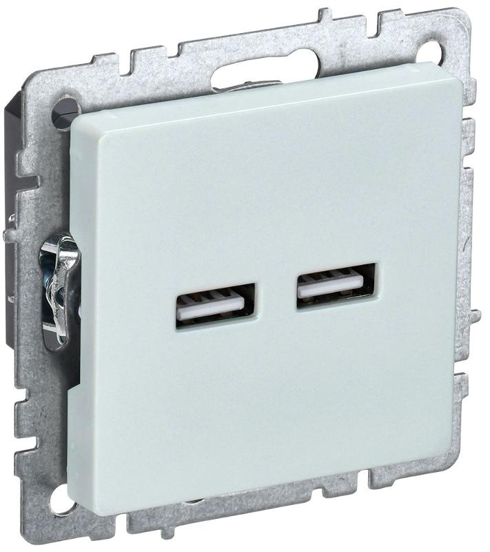 BRITE Розетка USB A+A 3,1А РЮ10-1-БрЖ жемчужный